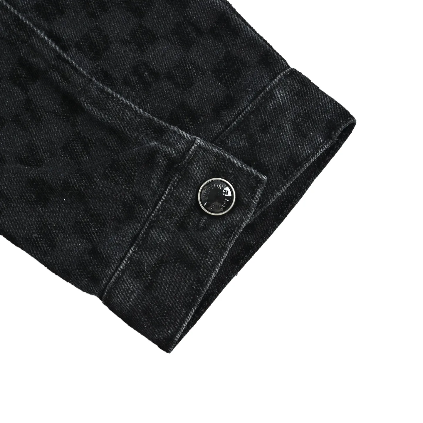 Louis Vuitton/Louis Vuitton Mosaic Flocked Checkered Spliced Denim Jacket